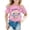 Pink, variant on DGQPLPD Girls Tops Casual Short Sleeve Tee for Kids Fashion Print Lightweight Summer Top for Girls Pink 6-7 Years