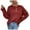 Red, variant on IROINNID Womens Sweater Round Neckline Pullover Sweater Solid Color Casual Mid-Length Long Sleeve Tops Blouse