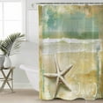 thumbnail image 2 of 54x78 Inch Shower Curtain Decorative Vintage Coastal Starfish Bathtub Bath Curtains Fabric Waterproof Bathroom Decor Summer Beach Nautical Small Stall Shower Curtain Set with 12 Hooks, 2 of 6