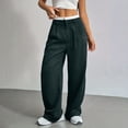 thumbnail image 2 of yunLCZ Womens Dress Pants Women's Casual Pants High Waisted Patchwork Simple Vertical Suit Pants, 2 of 4