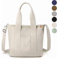 thumbnail image 1 of Canvas Tote Bag for Women,Small Tote Bag with Zipper Large Canvas Crossbody Bag Everything Tote Bag with Compartments, 1 of 4