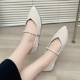 PLLFRLRT Mary Jane Flat Shoes for Women Pointed Toe Ballet Flats Shoes