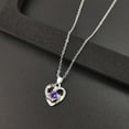 thumbnail image 4 of Collier Clavicule Argenté Amour Frais Bijoux pour Femmes Perles Alliage de Zinc Violet, 4 of 4