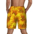 thumbnail image 2 of Lsque Mens Swim Trunks 3D Sunflowers Pattern - Bathing Suit Compression Liner - Beach Swim Shorts Swimwear - (S-3XL) - Stretch Quick Dry -Medium, 2 of 9