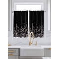 thumbnail image 2 of Tier Curtains 45 Inches Long, Black Botanical Window Treatment Curtain Drapes, Dragonfly Flower Leaf Retro Style Window Half Privacy Curtains for Bedroom Bathroom, 42"x45", 2 Panels, 2 of 7