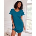 thumbnail image 5 of Ekouaer Cotton Nightgowns for Women 3 Pack Sleepshirts Short Sleeve Night Shirt Tshirt Night Gown Soft Sleepwear Print Sleep Dress, 5 of 6
