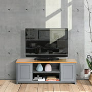 Modern Simple TV Stand for TVs Up to 55 inch, 51inch, TV Console Media Cabinet With Storage, White