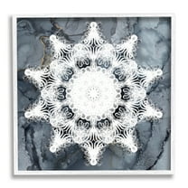 Stupell Industries Boho Medallion Pattern Abstract Painting White Framed Art Print Wall Art, 17 x 17