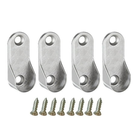 

12Pcs Oval Closet Rod End Supports Furniture Accessories Wardrobe Tube Support Bracket Clothes Hanging Rod Holder (4Pcs Support