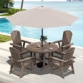 thumbnail image 7 of Serwall Outdoor 5-Piece Round Dining Set, HDPE All Weather Patio Dining Set for 4, 45" Round Dining Table and 4 Adirondack Dining Chairs, Coffee, 7 of 7