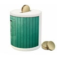 thumbnail image 3 of Teal Piggy Bank, Monochrome Vintage Wooden Local Irish Pub Rustic Door with Warning Phrase Culture Photo, Ceramic Coin Bank Money Box for Cash Saving, 3.6" X 3.2", Teal, by Ambesonne, 3 of 4