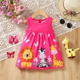 thumbnail image 3 of Mikrdoo Baby Girls Dress Cute Animals Print Sleeveless Summer Dress One Piece Casual Party Dress (3M-3T,Rose Red), 3 of 9