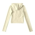 thumbnail image 5 of HNMKIU Zip Up Hoodie Women's Slim Fit Casual Cropped Jacket Hooded Sweatshirt for Stylish and Comfortable Everyday Outerwear Yellow,S, 5 of 9