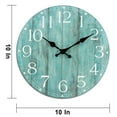 thumbnail image 2 of OTEMRCLOC Wall Clock, 10 Inch Teal Silent Non-Ticking Kitchen Clock Decor, Rustic Vintage Country Retro Decorative Wall Clocks Battery Operated for Bathroom Bedroom Living Room Office, 2 of 8