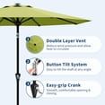 thumbnail image 3 of QinaQin Sombrilla para patio de 10 pies, paraguas de mesa para exterior con manivela suave, inclinación con botón y 8 varillas resistentes, protección UV e impermeable para jardín o terraza, 3 of 7