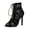 Black, variant on 7CM Heel Height Lace Up Shoes, Women High Mesh Sandals Heels, Fashion Women Boots, Strappy Design, Evening Party, Club Wear