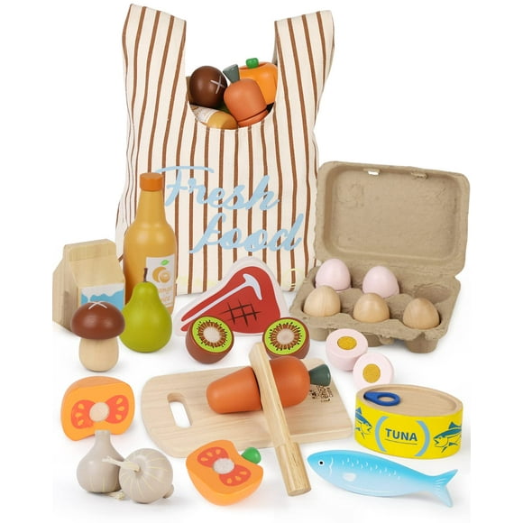Juego de comida Lehoo Castle, de madera, para cocina infantil de más de 3 años