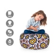 thumbnail image 2 of Oriental Storage Toy Bag Chair, Floral Moroccan Mosaic Repetition, Stuffed Animal Organizer Washable Bag, Large Size, Multicolor, by Ambesonne, 2 of 3