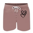 thumbnail image 4 of Mens Casual Pantalones Cortos en Forma de Corazón Impreso Cordón Bolsillo Playa, Poliéster Spandex para Primavera Verano Al Aire Libre Y Diario, 4 of 9