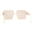 thumbnail image 2 of Womens Mod Luxe Square Plastic Butterfly Chic Sunglasses Ivory Light Brown, 2 of 4