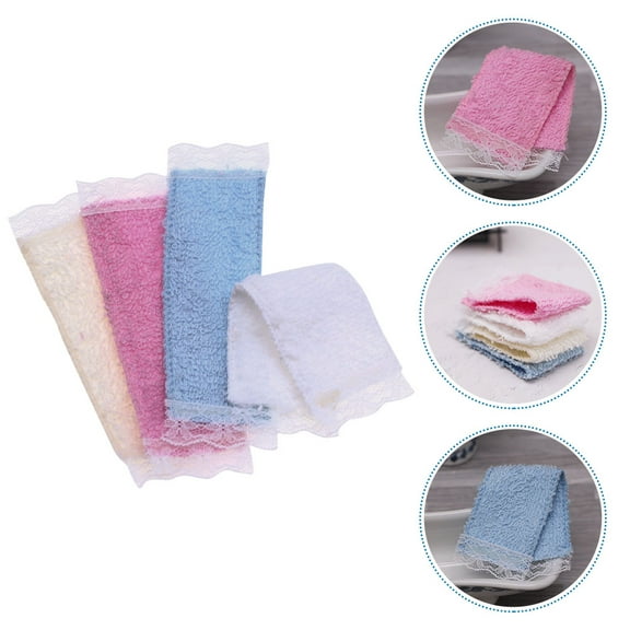 Gasi 4pcs Miniature Dollhouse Bath Towels - Small Bathroom Accessories
