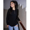 thumbnail image 6 of Zeagoo Womens Henley Tops Long Sleeve Boho Style Tee Shirts Dressy Outfits Blouses Business Casual, 6 of 6