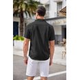 thumbnail image 6 of COOFANDY Men Button Down Shirt Beach Linen Shirts Summer Hawaiian Shirts Cuban Collar Shirts Short Sleeve Button Down Shirts, 6 of 8