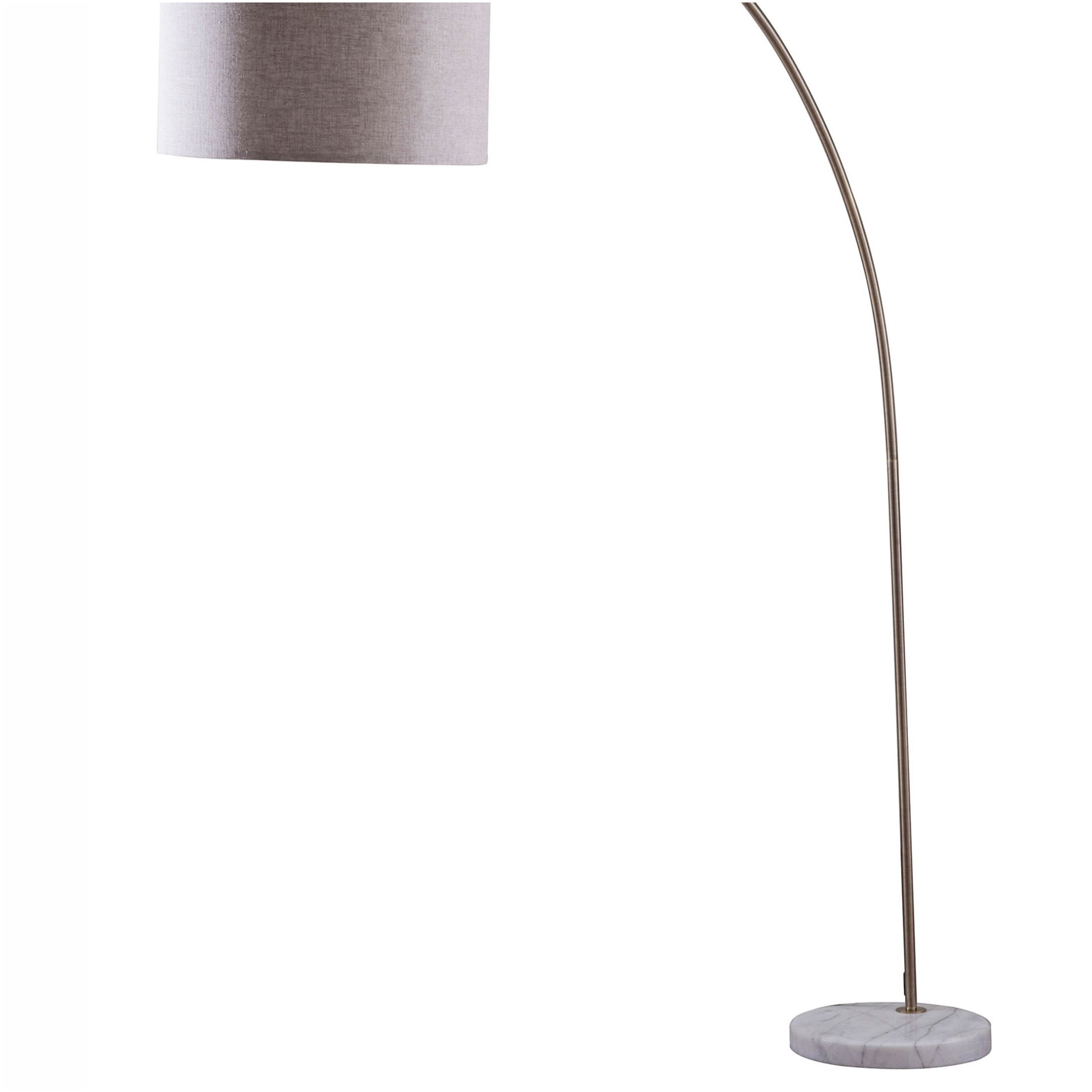 JERFIT Modern Arc Floor Lamp with Marble Base, Multicolor Metal Arch Reading Light for Living Room, Dimmable Standing Lamp with Step-On Switch