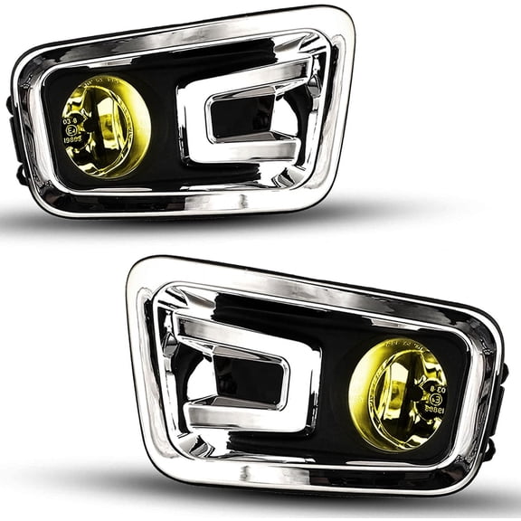 1 Pair Fog Lights Assembly for 2017-2019 Nissan Titan,2016-2019 Nissan Titan XD,Yellow Lens