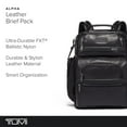 thumbnail image 2 of TUMI Alpha Brief Pack Black Leather - 15" Laptop Backpack with Padded Adjustable Straps, 2 of 7