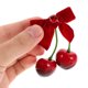 thumbnail image 4 of par de lindas pinzas para el cabello de cereza para niñas, lindos accesorios para el cabello de invierno, adorables pinzas para el cabello con lazo dulce para uso diario y festivo, 4 of 8