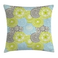 thumbnail image 1 of Floral Throw Pillow Cushion Cover, Pastel Colored Flowers with Ethnic Folk Style Effects Elegance Design, Decorative Square Accent Pillow Case, 18 X 18 Inches, Apple Green Aqua Grey, by Ambesonne, 1 of 2