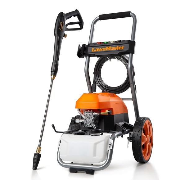 Hidrolavadora eléctrica LawnMaster LT2100B de 2300 PSI MÁX., 13 A, 1.2 GPM, certificada por CSA, con 5 boquillas y potente organización de almacenamiento.