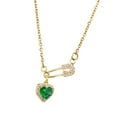 thumbnail image 5 of Misterolina Necklace Pin Love HEART Pendant Chain Vintage Gold Brooch, 5 of 7