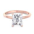 thumbnail image 2 of Shelly - Moissanite Radiant Cut Lab Diamond Invisible Halo Engagement Ring, 2 of 4