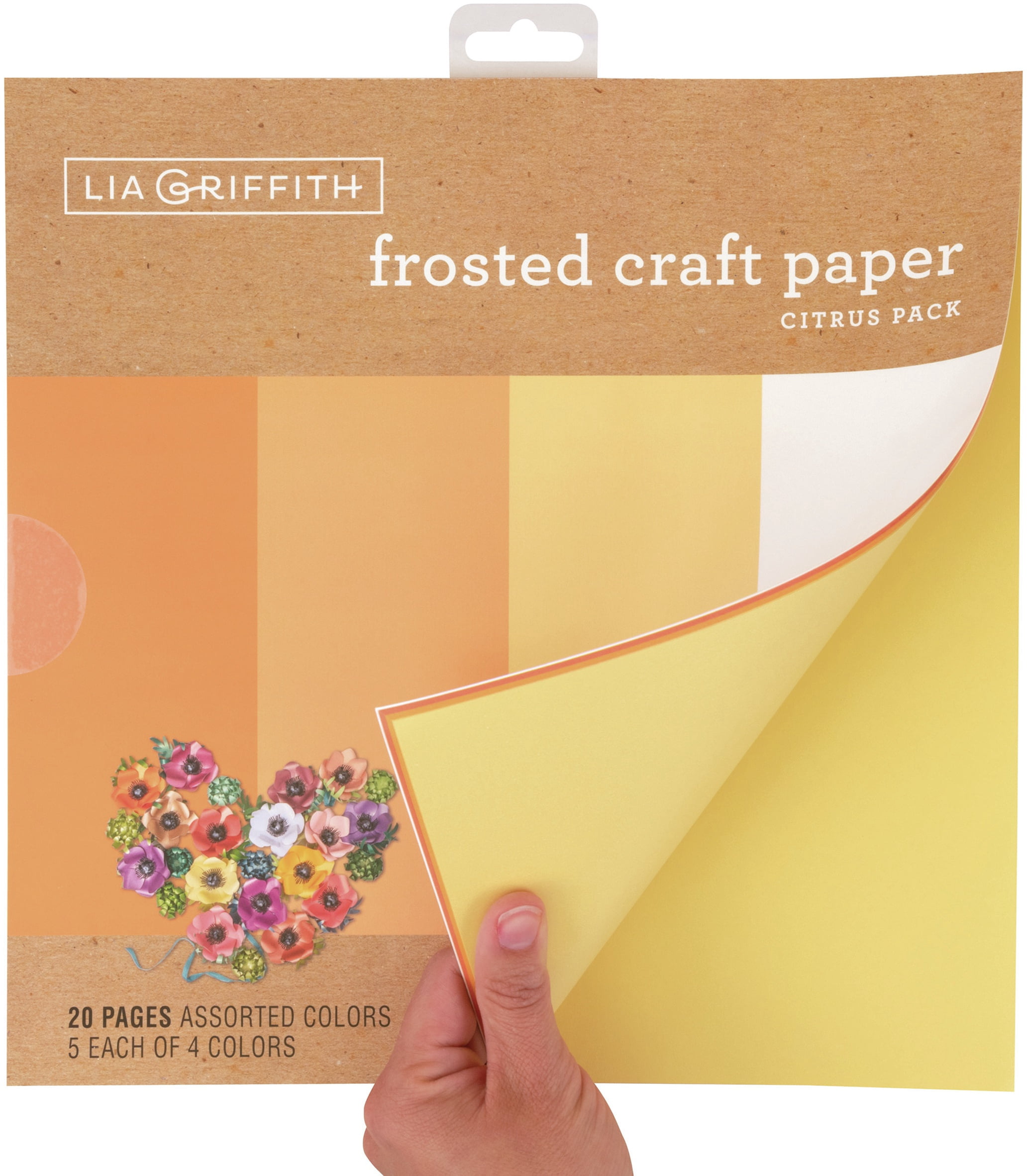 Frosted Craft Tissue Paper 12"X12" 20/Pkg-Citrus-Oranges