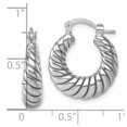 thumbnail image 3 of Sterling Silver Rhodium-plated Polished 5.5 x 18mm Twisted Graduated Tube Hoop Earrings, 3 of 3