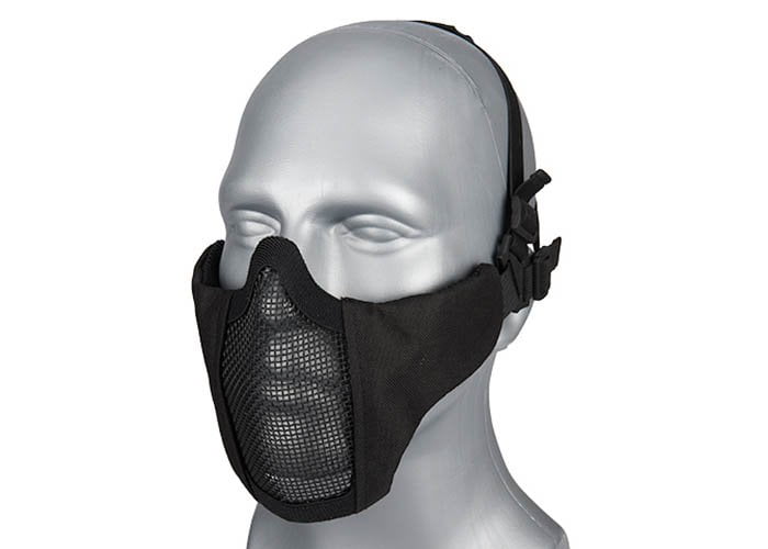 WoSporT Steel Mesh Nylon Lower Face Mask ( Black )