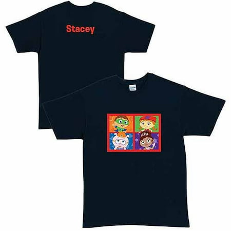 Personalized Super Why! & Pals Four Square Adult T-Shirt, Navy