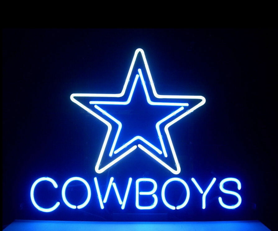 Dallas Cowboys Neon Light Sign 17"x14" Beer Bar With Dimmer 