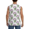 thumbnail image 4 of Kdxio Tulips Flowers for Men's Muscle T-shirt,Sleeveless for Workout Running Athletic Gym Lounge Casual, 4 of 7
