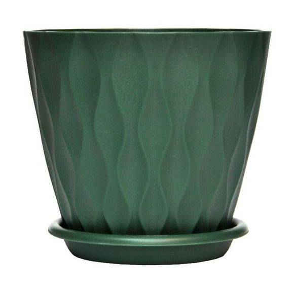 Zhuge Soporte para macetas de plástico de resina de 2 piezas, soporte para macetas nórdico simple verde grueso grande maceta verde 15 * 13,5 cm