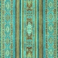 thumbnail image 1 of Ahgly Company Indoor Square Abstract Turquoise Blue Modern Area Rugs, 7' Square, 1 of 4