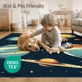 thumbnail image 4 of ODIKA 2'x3' Washable Accent Rug Playroom Ship Galaxy Theme Rocket Science Motif Classroom Themed for Bedroom, Nursery, RV, Pet Friendly, Bedside Mat, 4 of 7