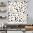 thumbnail image 5 of Grey Brown Botanical Sheer Curtains 54 Inches Long, Rustic Country Spring Floral Summer Leaf Light Filering Curtains, Breathable Simi Curtain Privacy Drapes for Kitchen Bathroom Window Treatment, 5 of 9