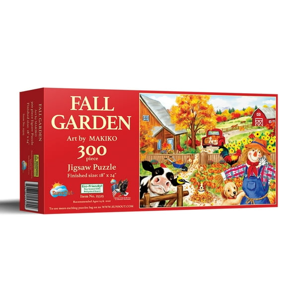 SUNSOUT INC - Fall Garden - 300 pc Jigsaw Puzzle by Artist: MAKIKO - Finished Size 18" x 24" - MPN# 25325