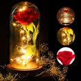 thumbnail image 1 of Rosa Eterna Rosa Encantada, Adorno de Escritorio de Navidad de Rosa Encantada, Pantalla de Lámpara de Vidrio LED de Rosa Falsa - para Decoración del Hogar de la Oficina de Bodas, Regalo para Esposa Rojo Verde, 1 of 5