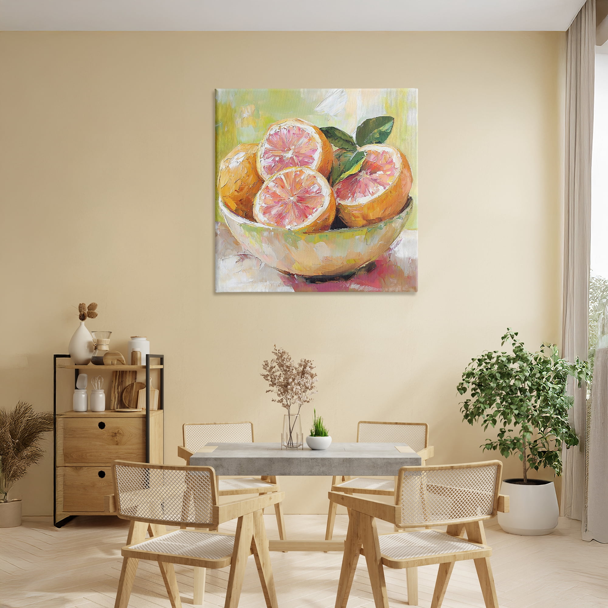 Stupell Industries Bold Grapefruit in Ceramic Bowl Canvas Wall Art, design by Riley B