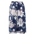 thumbnail image 2 of Pantalon Grand pour Femmes Taille Haute à Motif Floral Imprimé, Culottes avec Ceinture, Tenue de Plage d'Été, 2 of 6