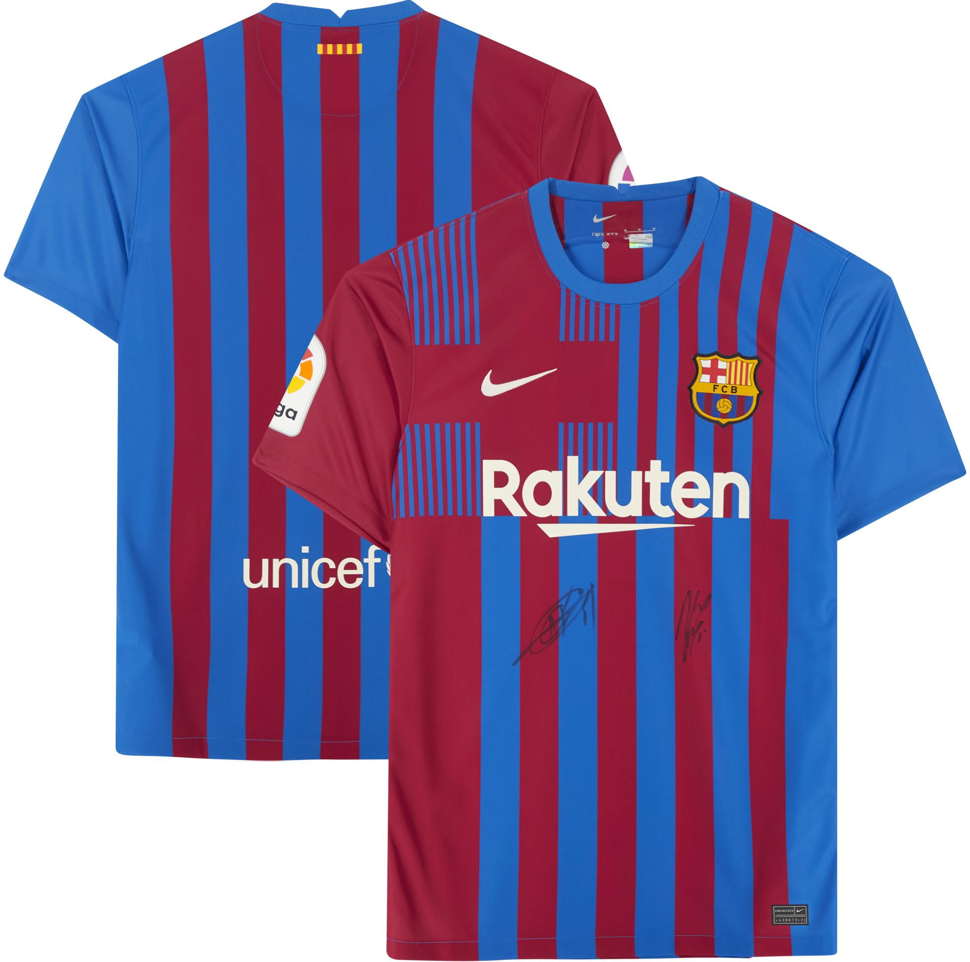Buy Memphis Depay & Ansu Fati FC Barcelona Autographed 202122 Home